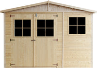 TIMBELA M335+M335G Casa da giardino in legno naturale CON PAVIMENTO IMPREGNATO A226x316x324 cm/9 m²