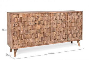 Credenza 4 Ante 177x40x90 cm in Legno Marrone