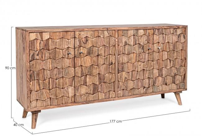 Credenza 4 Ante 177x40x90 cm in Legno Marrone