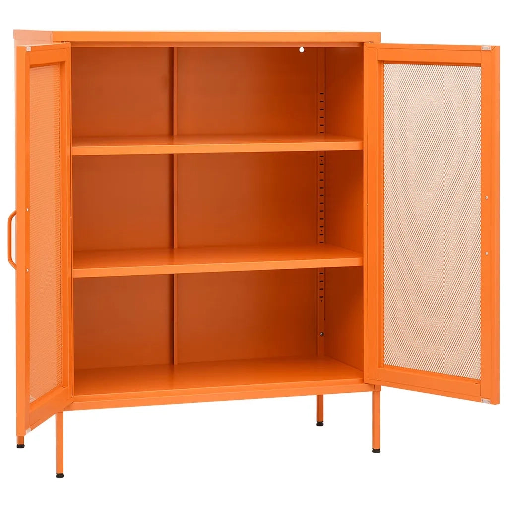 Mobile contenitore di design regolabile e pratico 80 x 35 x 101 cm acciaio arancione 02_0046865