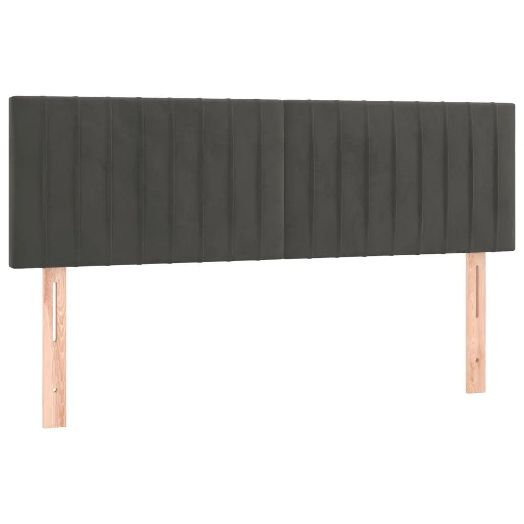 Giroletto a Molle con Materasso Grigio Scuro 140x190 cm Velluto 3127608