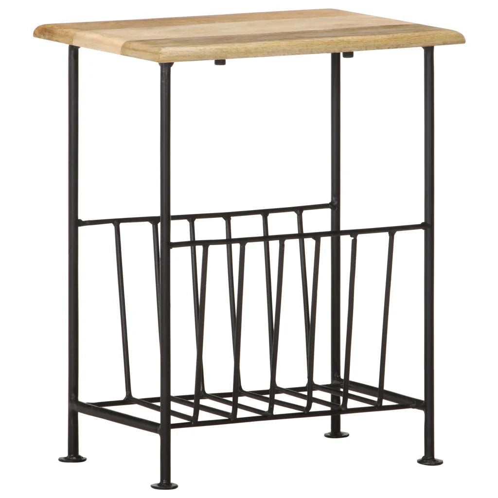Portariviste 40x30x50 cm in Legno Massello di Mango e Acciaio CFW4673487