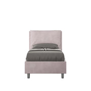 Letto imbottito Singolo 80x210 cm Antea - Con rete,Glicine,Microfibra