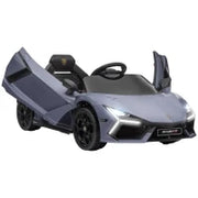Auto Elettrica per Bambini da 3-5 Anni, Guida Dolce, Telecomando, Clacson, Plastica e Metallo, Grigio