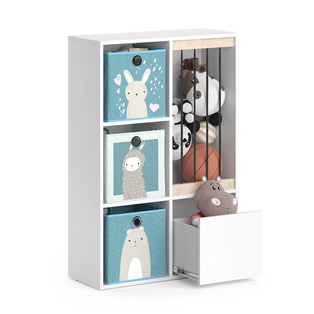 Vicco Libreria bambini Bianco 29.2 x 107.8 cm con 2 scatole pieghevoli opt.6