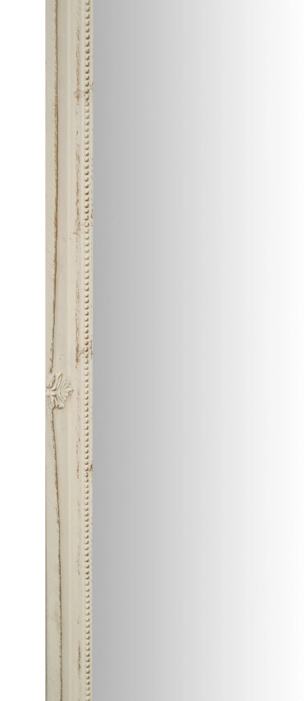 Biscottini Specchio Specchiera da parete e appendere verticale/orizzontale L50xPR4xH140 cm finitura bianco anticato