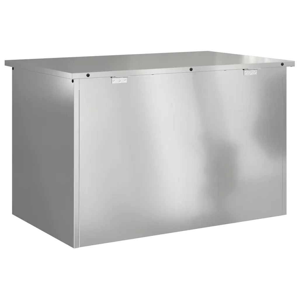 vidaXL Scatola di Stoccaggio Esterno Argento 80 x 50.5 x 50 cm
