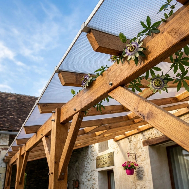 Tetto Couv'terrasse in legno 3x3 m - con tetto