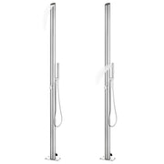 Doccia da Giardino con Base Grigia 225 cm in Acciaio Inox 3070795