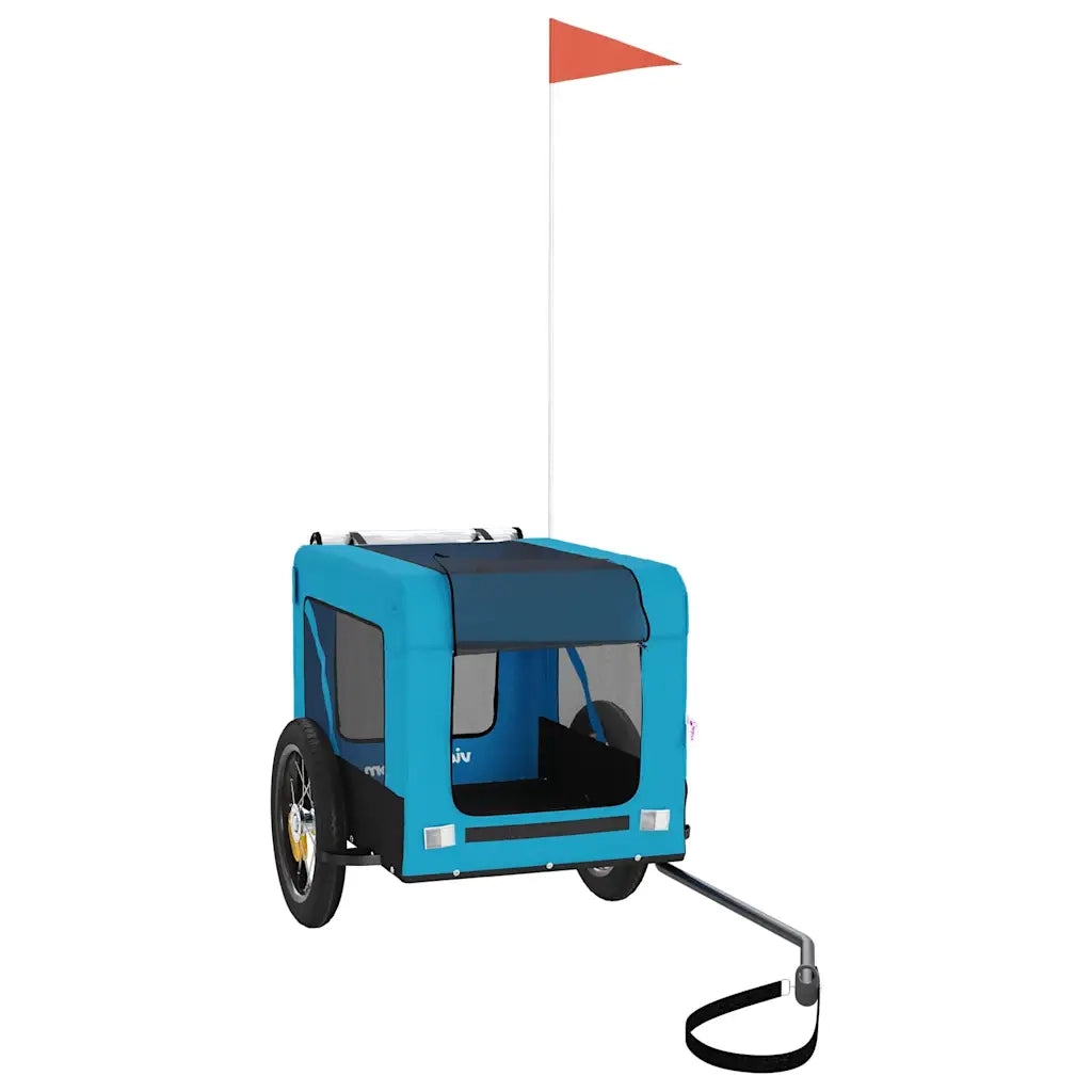 Rimorchio da Bici per Animali Blu e Nero Oxford e Ferro CFW6458627