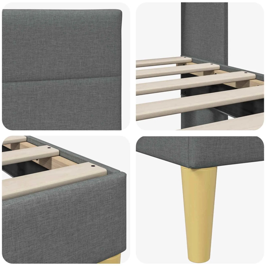 Struttura del letto Grigio Scuro 200 x 200 cm Tessuto 42027607