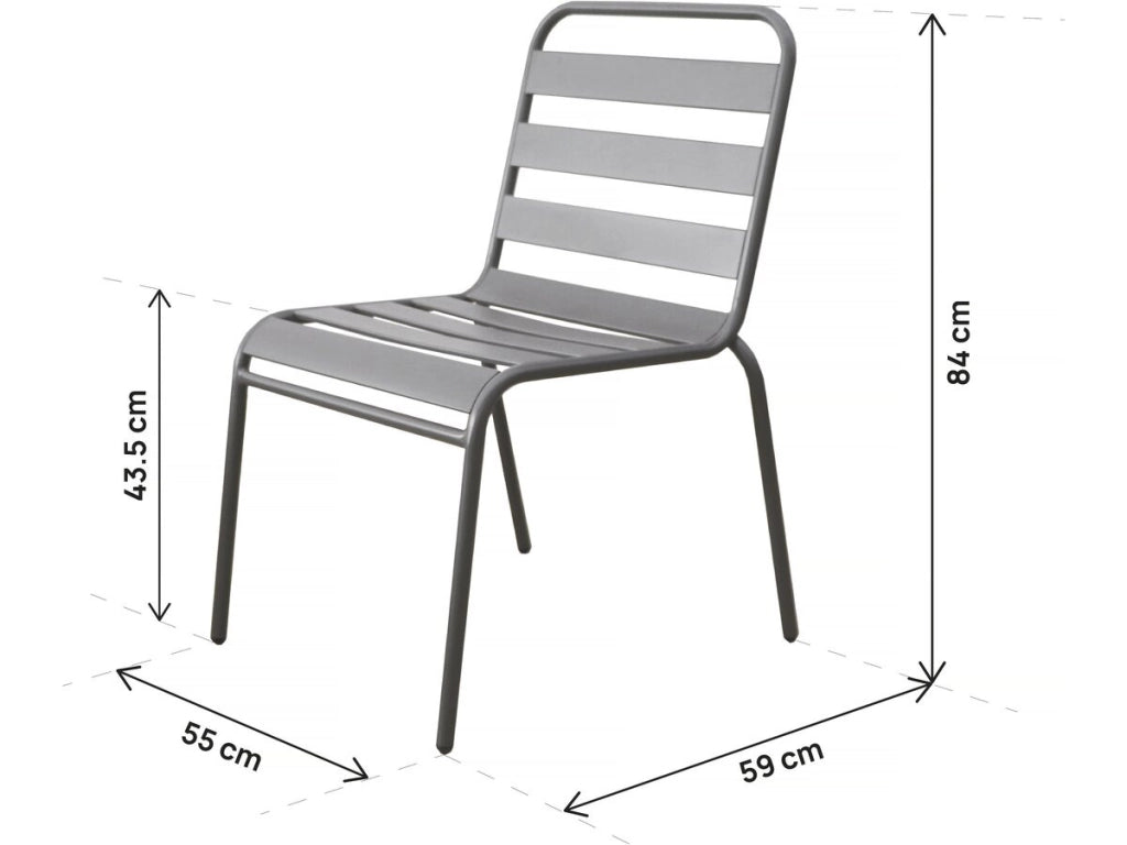 Set di 2 sedie da giardino impilabili in metallo "Bilbao" - Tortora