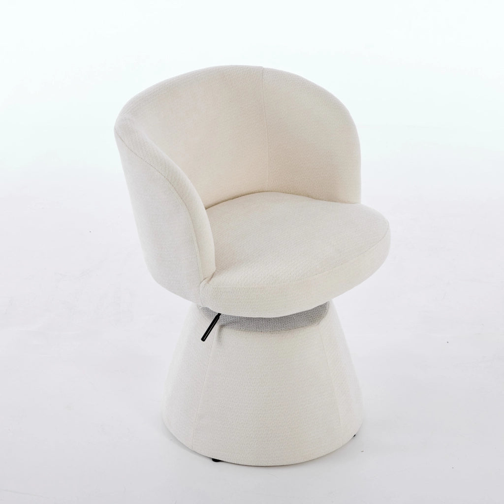 Sgabello da Bar Regolabile Girevole 360¡ã ¨C MINIMAL ¨C Velluto Beige Crema, Seduta Imbottita