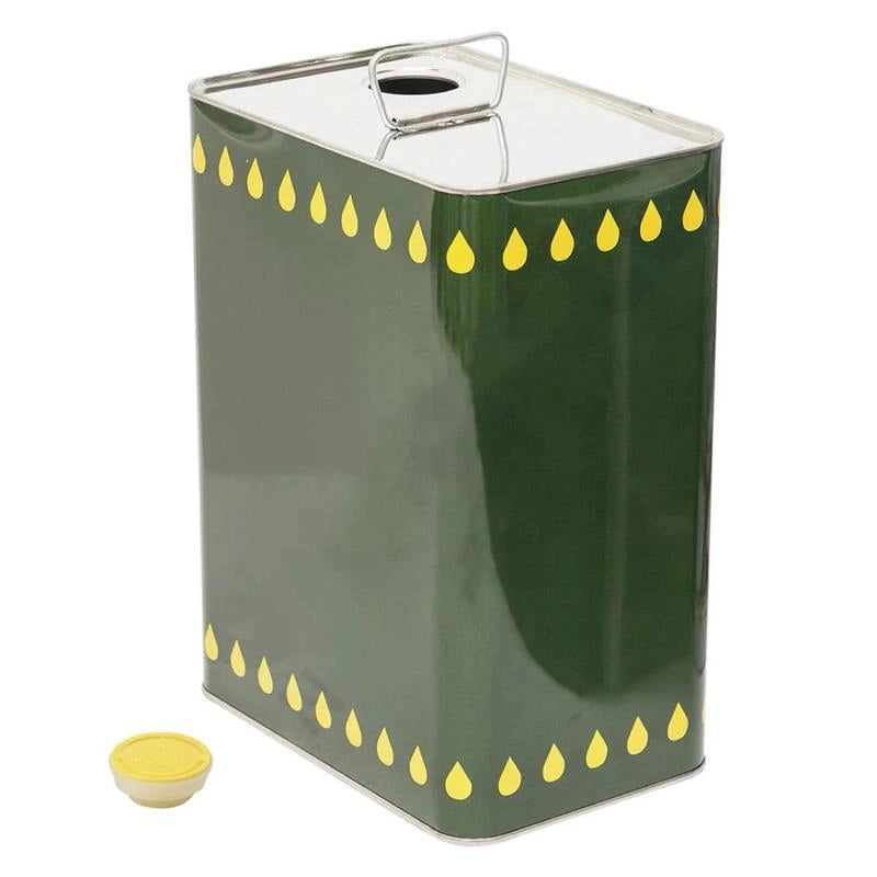 LATTA PER OLIO DA LT.10 COLOR VERDE OLIVA STRUTTURA IN ALLUMINIO CON MANIGLIA E TAPPO SALVAFRESCHEZZA