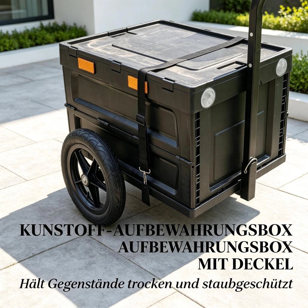 CARRELLO RIMORCHIO BICI CARGO 65L NERO in plastica e acciaio