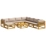 Set di divani 9 pz Naturale Legno di Acacia Massello 3417234