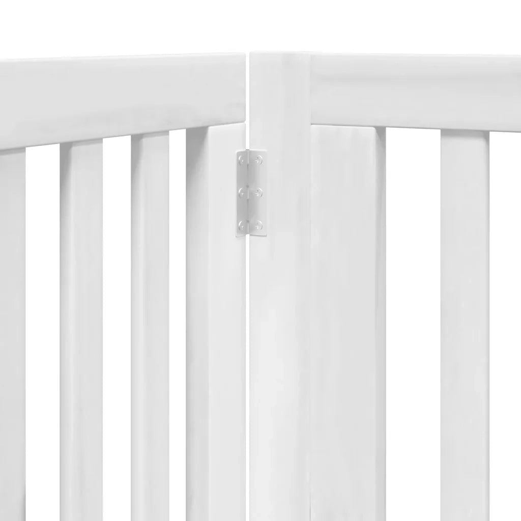 Cancello Cani Porta Pieghevole Bianco 12 Pannelli 640 cm Pioppo 3155678