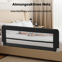 Sponda letto bambini 180x42 cm, pieghevole, metallo e nylon, Barriera anticaduta