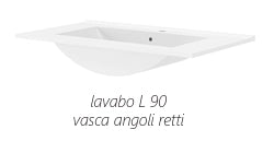 Base sospesa con cassetti cm 90 mod. LOFT - Rovere Bianco