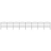 Recinzione da Giardino con Punta a Lancia in Acciaio 1339x175 cm Nera 277746