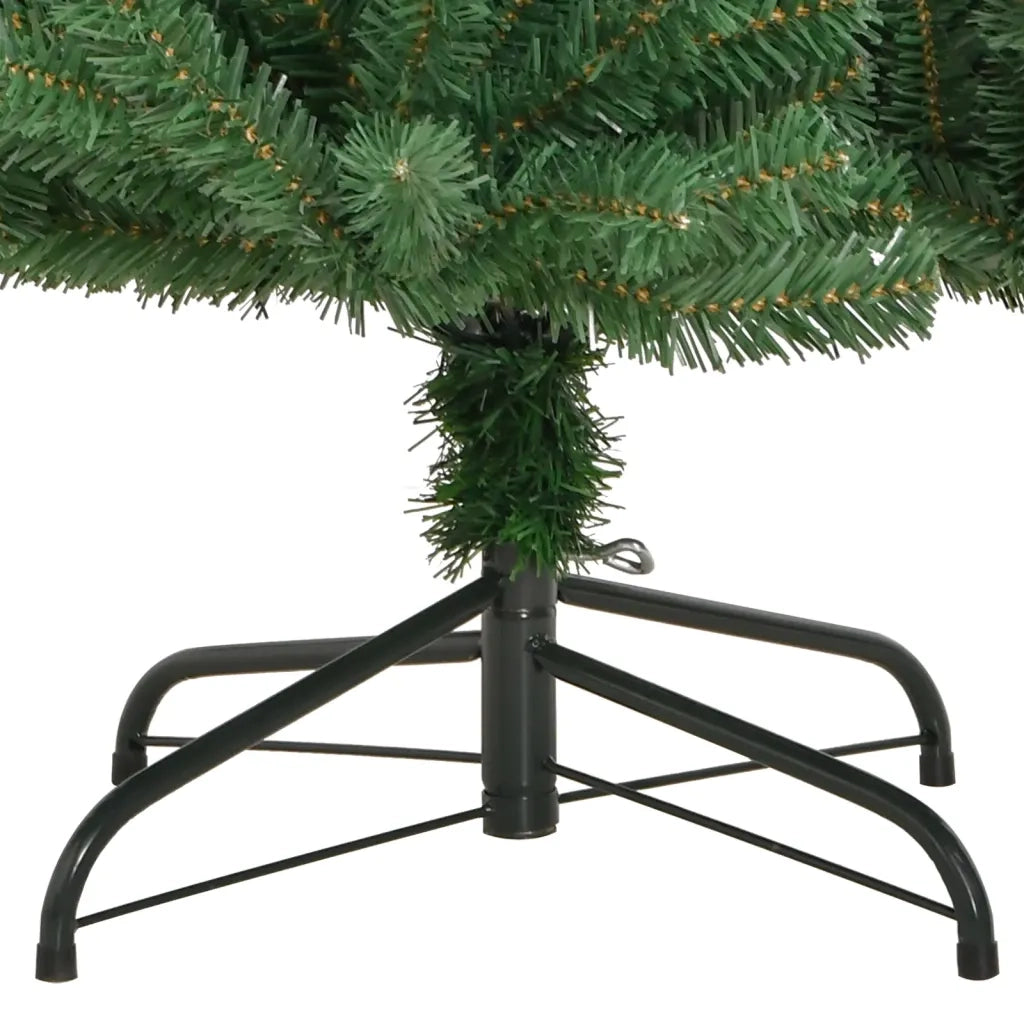 Albero di Natale Artificiale Incernierato con Base Verde 210 cm