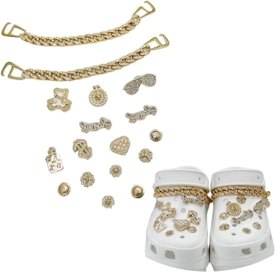 Accessori per scarpe brillanti 17 pezzi a forma di diamante per decorare le scarpe - Accessori per scarpe per ragazze e donne