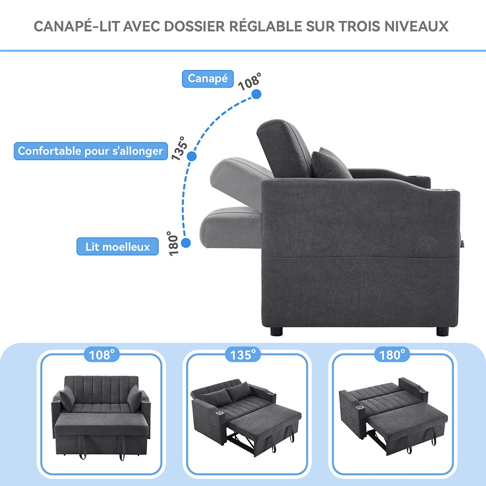 Divano moderno - Xylo - Convertibile schienale regolabile
