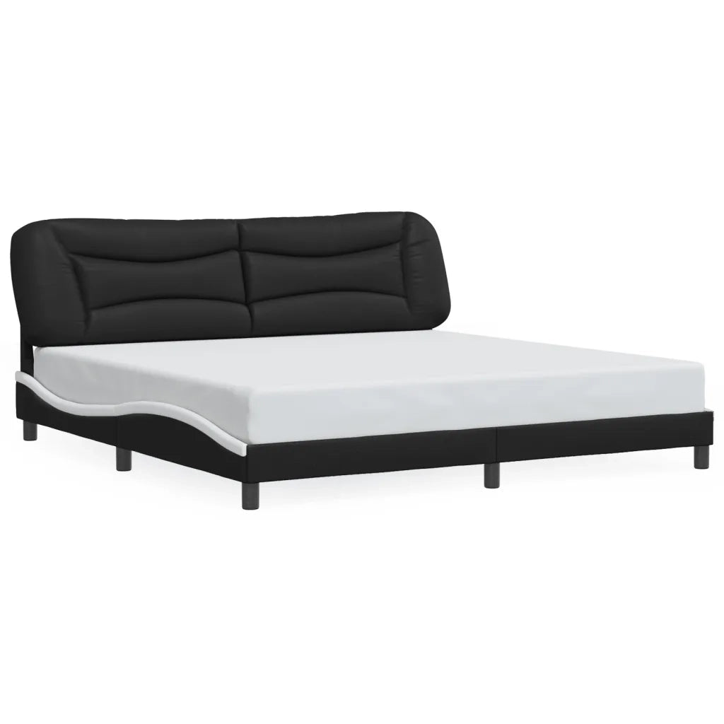 Giroletto con LED senza Materasso Hvar Nero e Bianco 200x200 cm 3213960