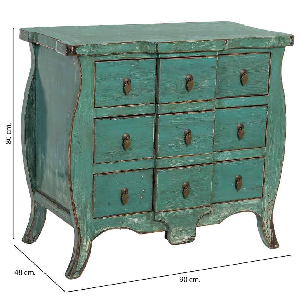 Mobile da ingresso in legno blu 90x48x80h cm