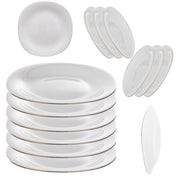 Set di 6 piatti da dessert KADAX da 21,5 cm, colore bianco e oro.