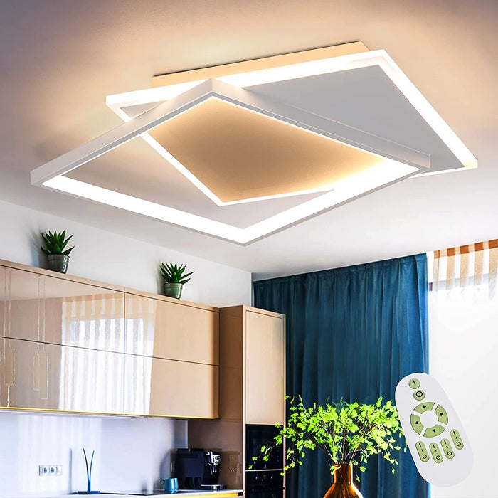 ZMH Lampada da soffitto plafoniera LED 44W dimmerabile quadrata bianca per camera letto