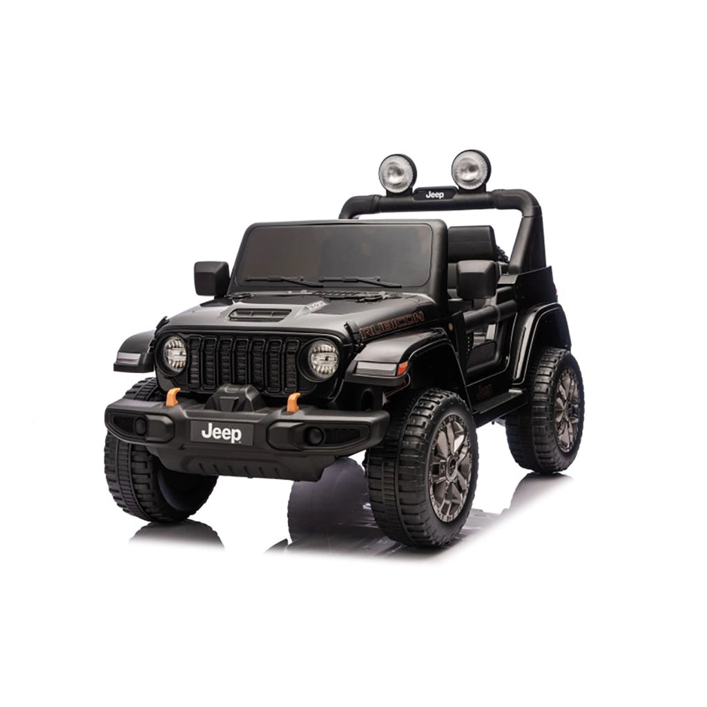 Macchina Elettrica per Bambini Jeep Wrangler Rubicon 12V con Telecomando Nero