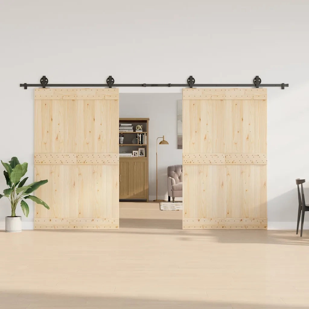 Kit di Binari per Porte Scorrevoli 400 cm Acciaio Nero CFW3890098