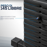 Stazione Fitness con Seduta e Schienale Imbottiti 135x103x210 cm in Acciaio e PU Nero