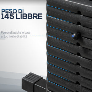 Stazione Fitness con Seduta e Schienale Imbottiti 135x103x210 cm in Acciaio e PU Nero