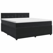 Letto box spring con materasso Nero 140 x 200 cm Velluto 3451693