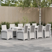 Set da Pranzo per Giardino 11 pz Bianco e Grigio Chiaro PP 3430178