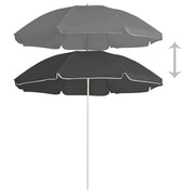 Ombrellone Giardino-Ombrello da Balcone con Palo in Acciaio Antracite 180 cm 202763