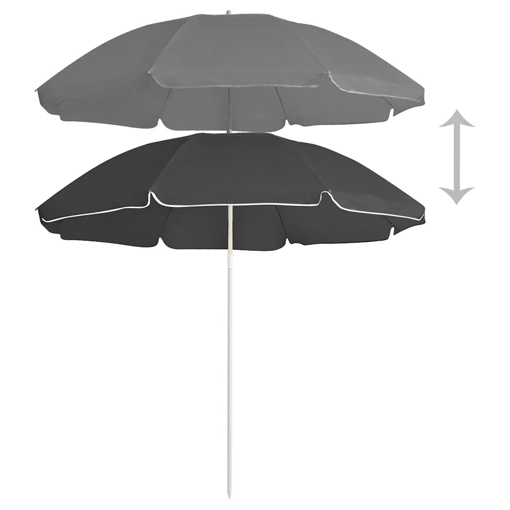 Ombrellone Giardino-Ombrello da Balcone con Palo in Acciaio Antracite 180 cm 202763