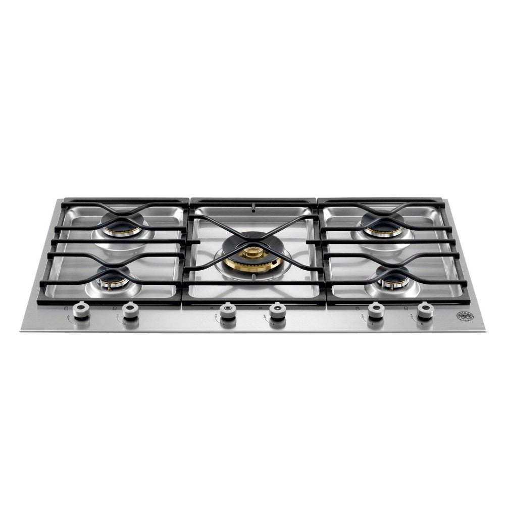 Piano cottura Bertazzoni PM36500X a gas 90 cm. 5 fuochi dual wok centrale inox