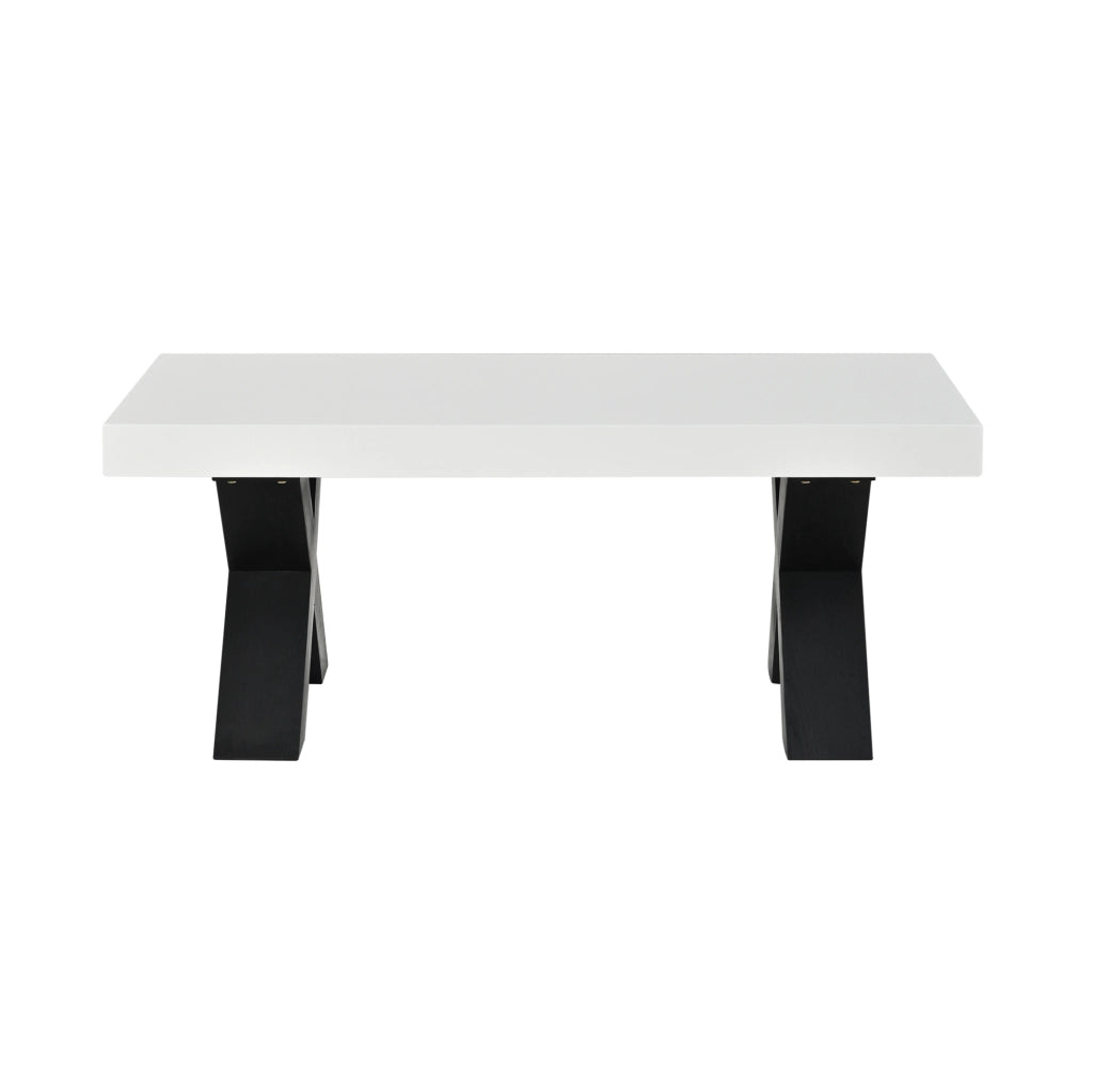 Tavolino da caffè moderno in MDF bianco e nero 100x50x40 cm