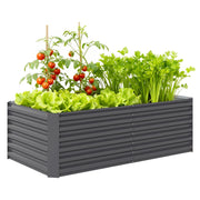 Fioriera da Esterno Grande Rettangolare in Acciaio Galvanizzato ¨C zephmum ¨C Grigio 180x90x57,5 cm