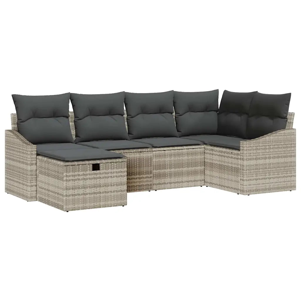 Set di divani 6 pcs Grigio chiaro e grigio polyrattan 3359281