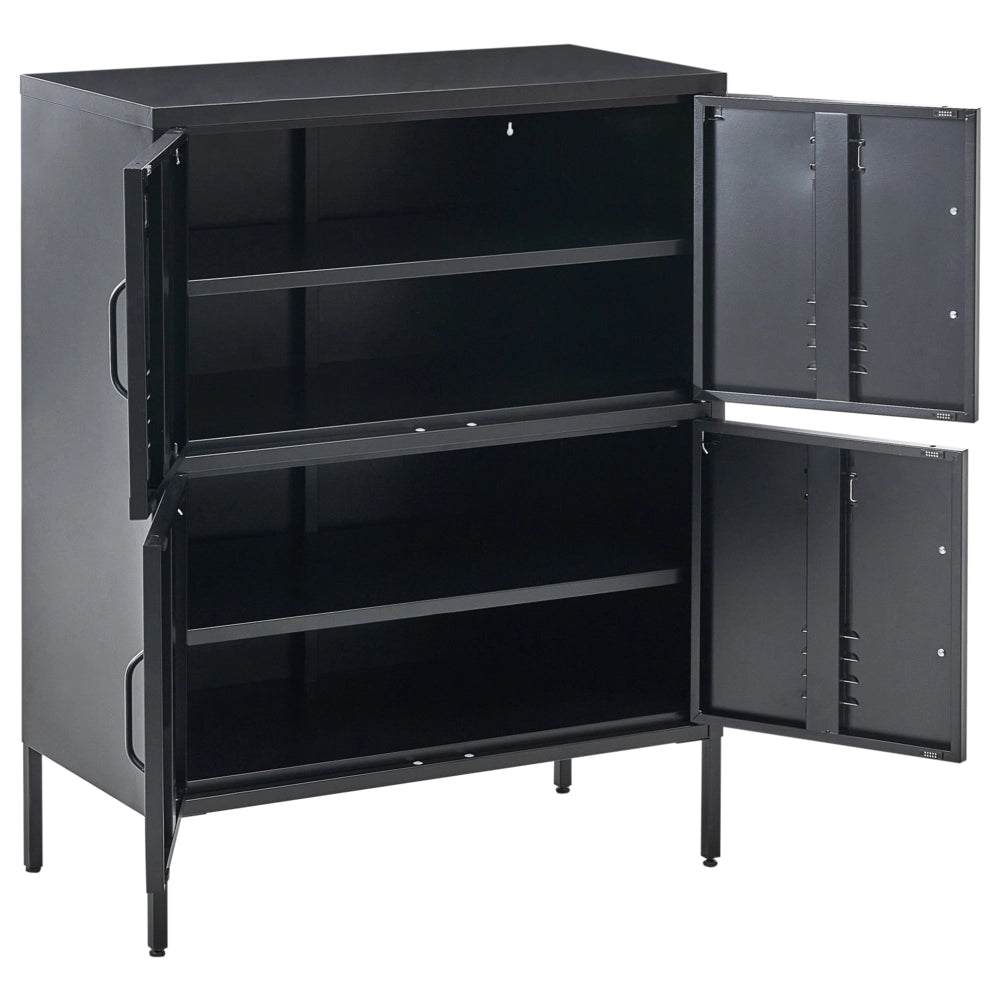 Credenza in ferro nero a 4 ante per documenti da casa