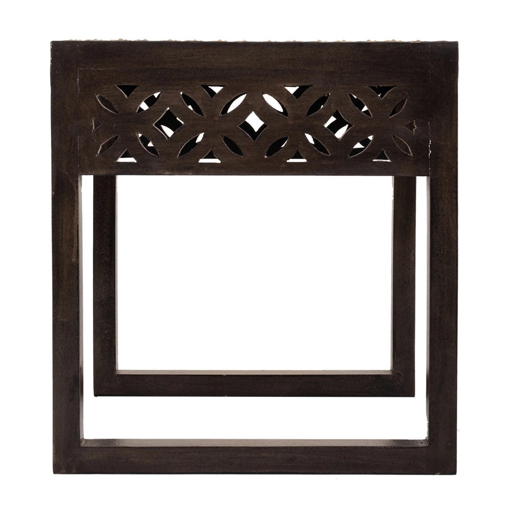 Tavolo in legno e metallo grigio 35x40x43 h