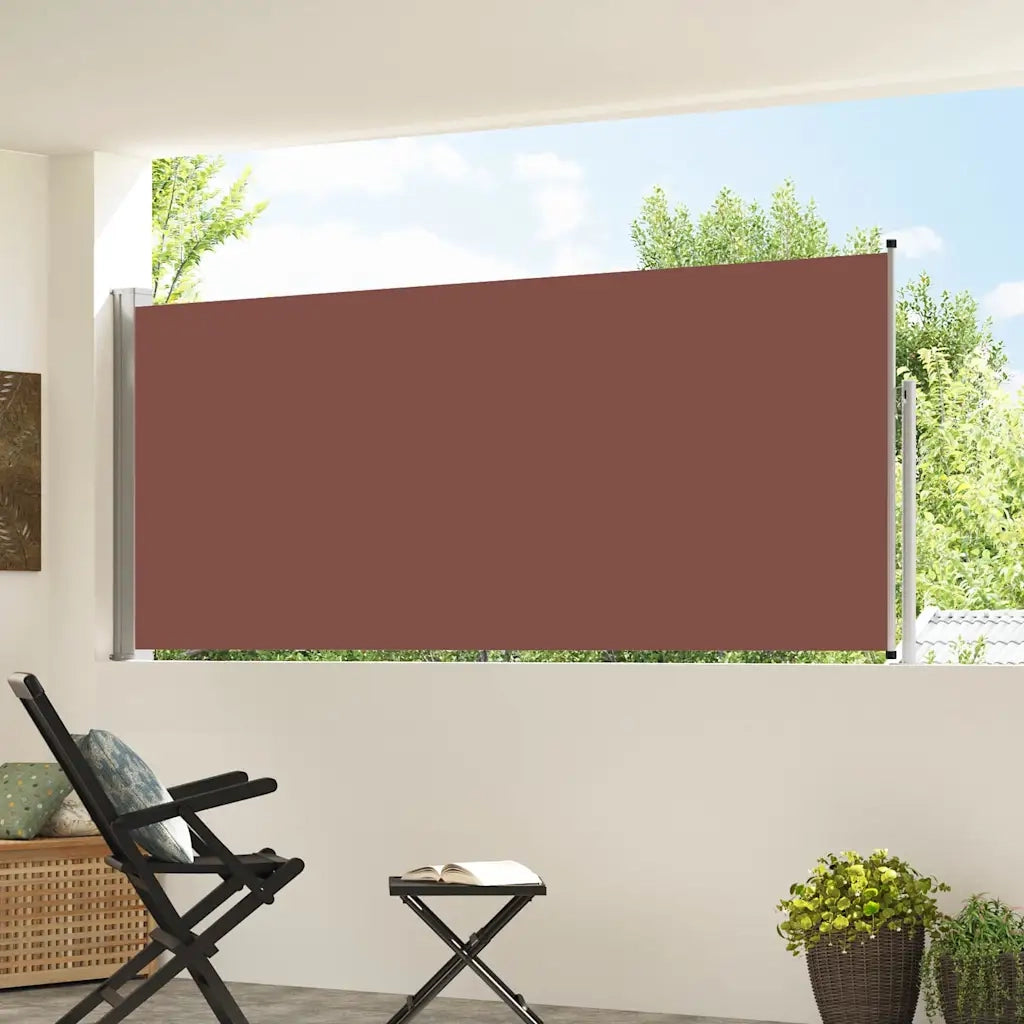 Tenda da Sole | Tenda parasole Laterale Retrattile 120 x 300 cm Marrone