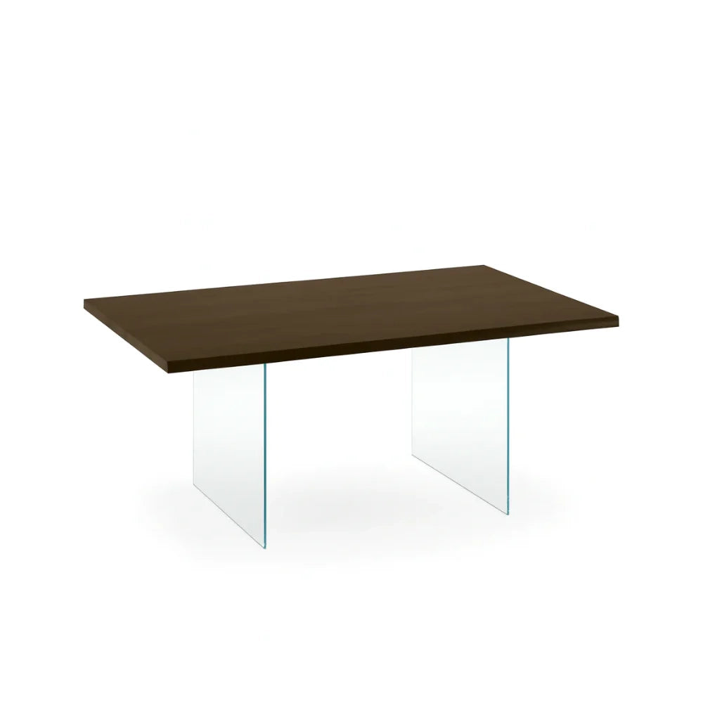 Tavolo da pranzo fisso in legno impiallacciato rovere termocotto Forest 200x100 cm fino a 10 posti Made in Italy | Duzzle
