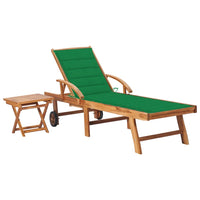 Lettino Prendisole con Tavolo e Cuscino in Massello di Teak cod mxl 12813