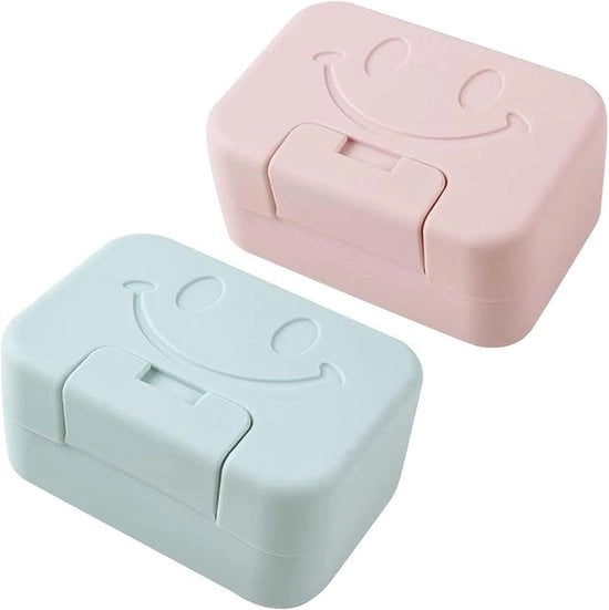 Dispenser di sapone con coperchio - Dispensatore di sapone da viaggio - 2 pezzi - plastica - facile da pulire - Dispensatore di sapone con coperchio - Bagno - Doccia - Cucina Dispensatore di sapone con coperchio