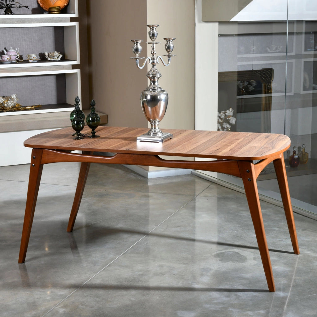 Pretoro, Tavolo Fisso 6 Posti, 160x80x75h cm Marrone Noce
